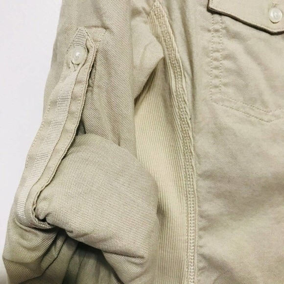 Cutter & Buck beige top  roll up sleeves button  up  collared Top size XS - Picture 6 of 8